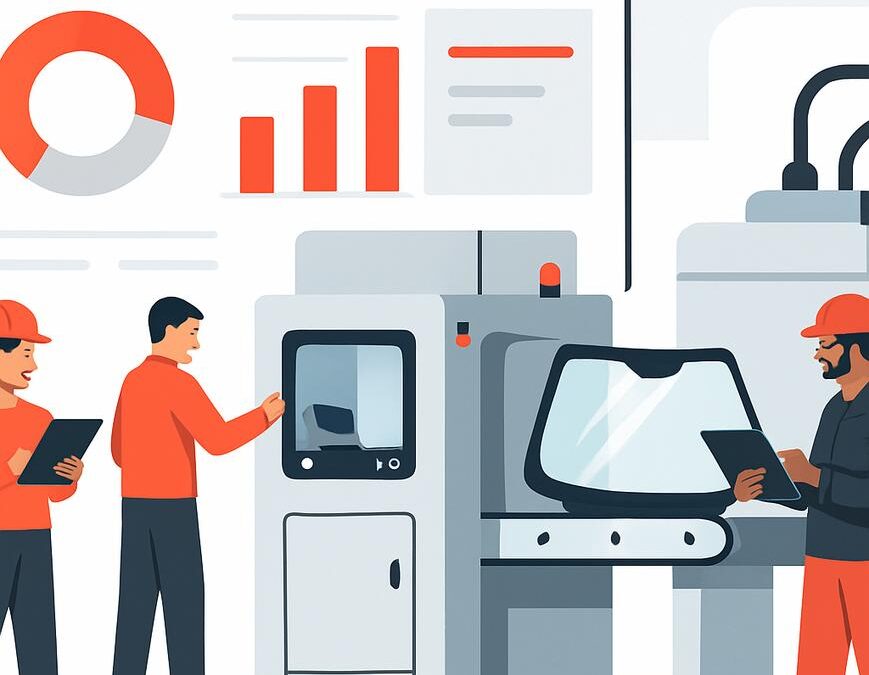 Comprender la OEE en la producción de lunas para parabrisas: una guía práctica